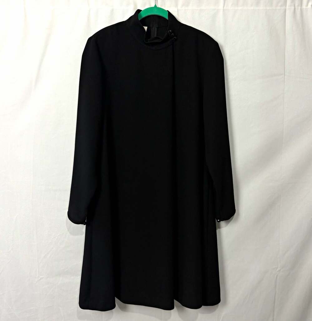 Vtg 90s Jones New York Black Shift Dress Long Sleeve Women’s 16